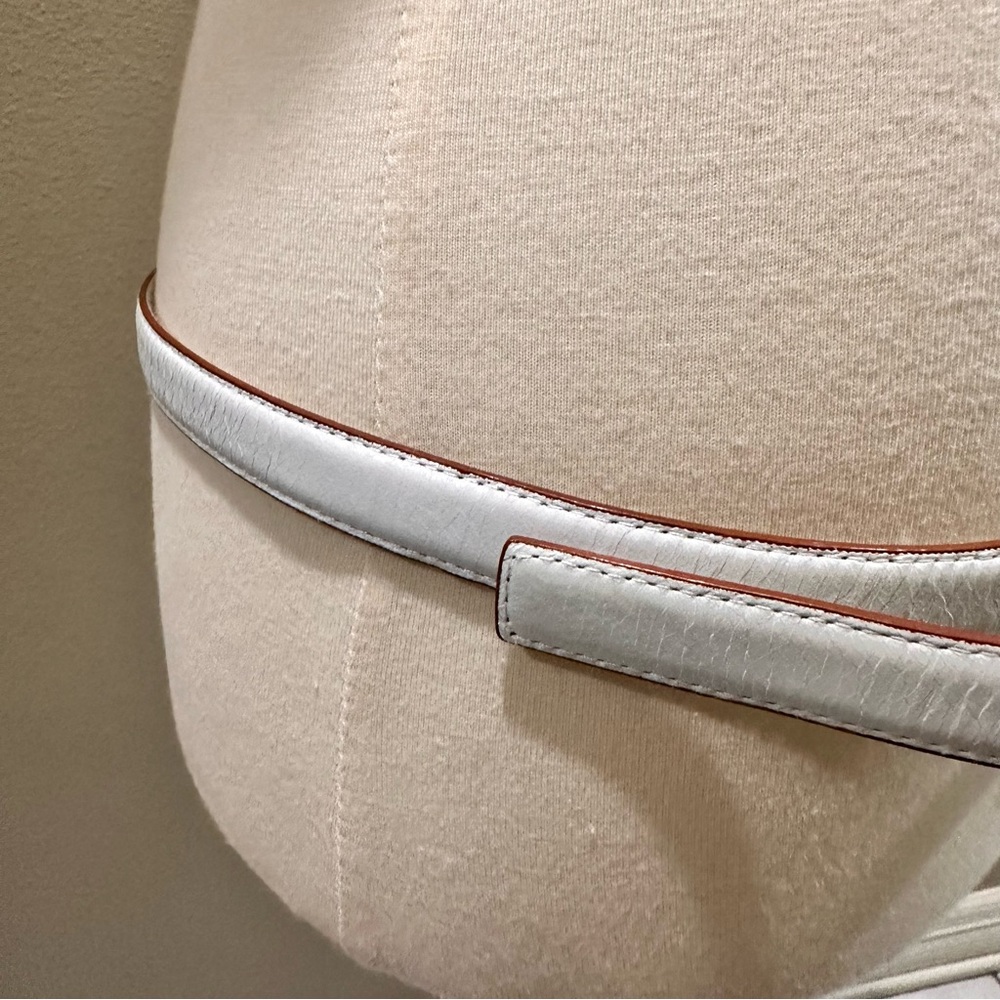 TreVero White and Tan Genuine Leather Belt TreVero Vintage Vintage - Picture 9 of 15